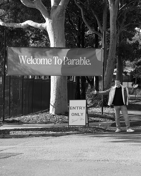 Church volunteers greeting and welcoming visitors